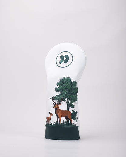 Driver head covers with deer and forest design